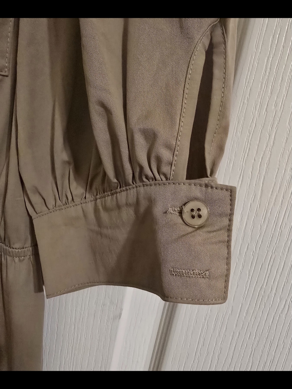 Fashion Nova Utility Button-Front Cuffed Jumpsuit in Khaki SZ XL - Picture 4 of 6